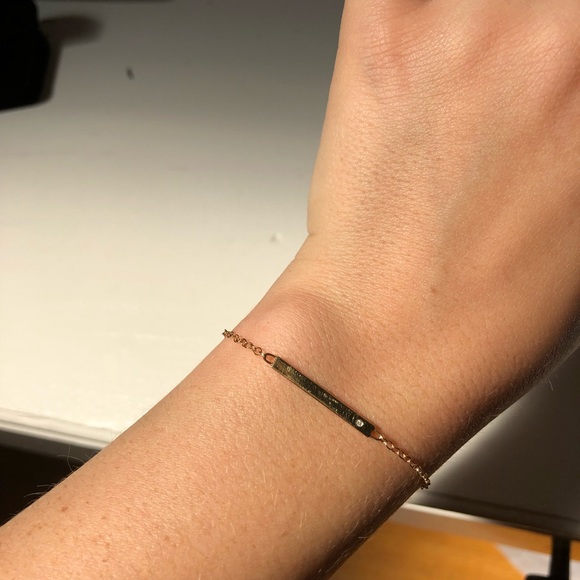 14k Gold bar diamond bracelet